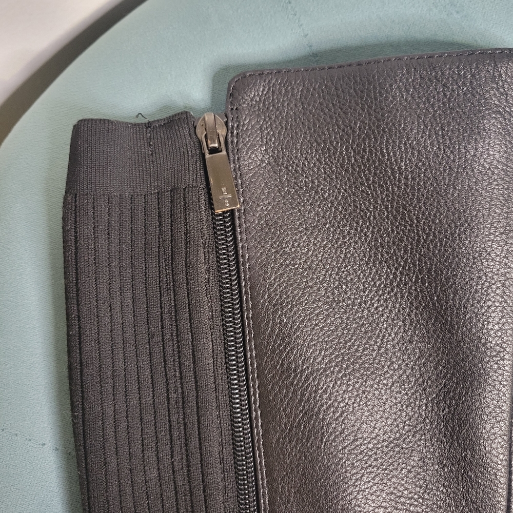 Kenneth Cole  Levon Black Leather Tall Riding Boots Size 10 - Picture 8 of 16